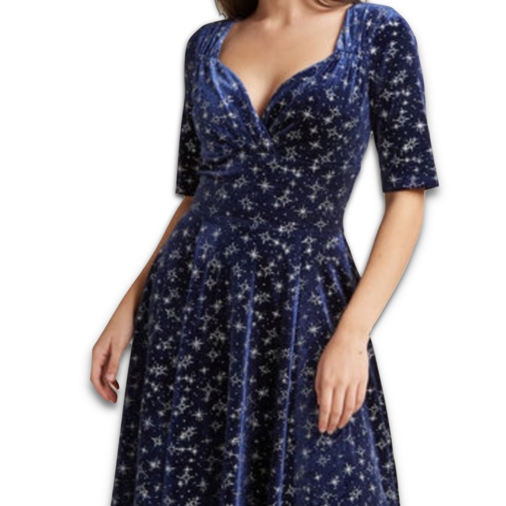 Modcloth Blue Starry Dress